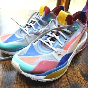 10 MEN'S lqcell optic SHEER puma retro sole, rhubarb, yellow, green, blu…